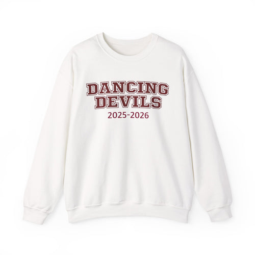 Dancing Devils Crewneck, Maroon Text