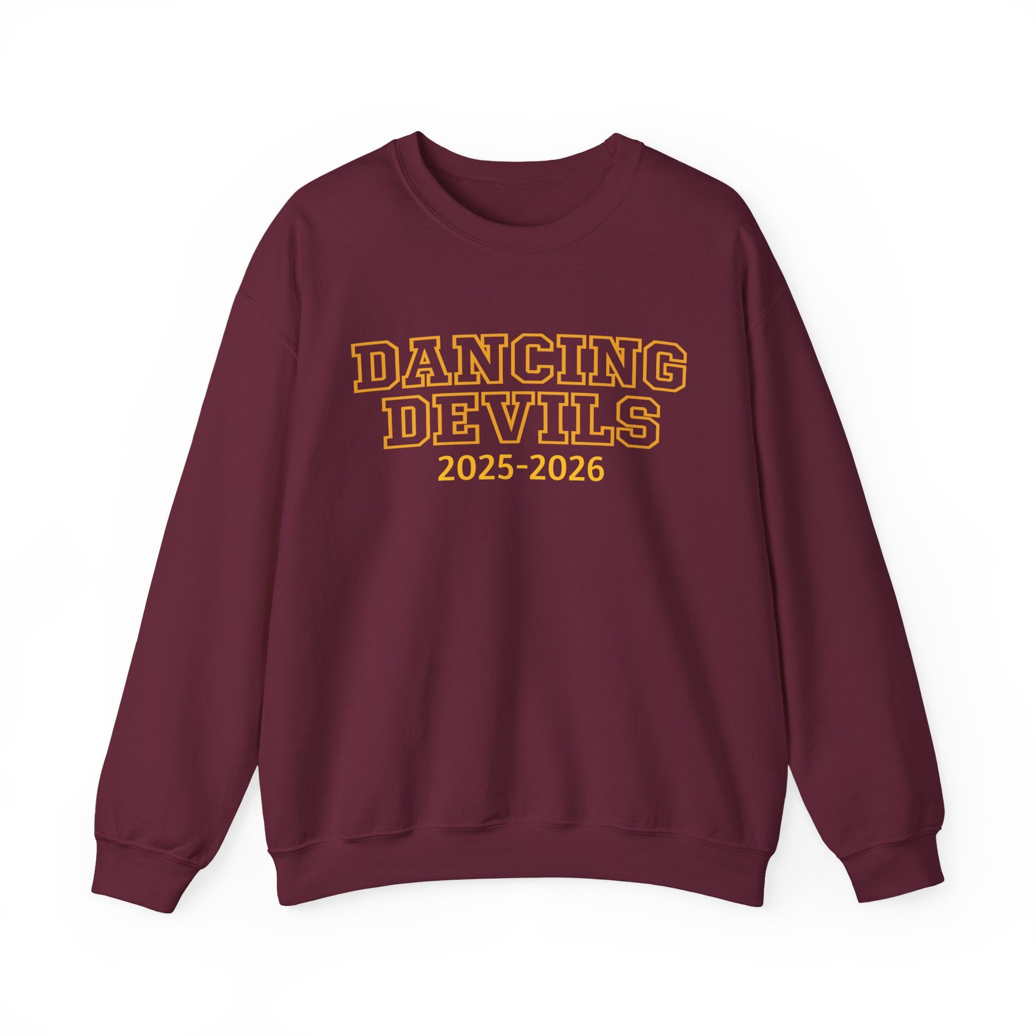 Dancing Devils Crewneck, Gold Text