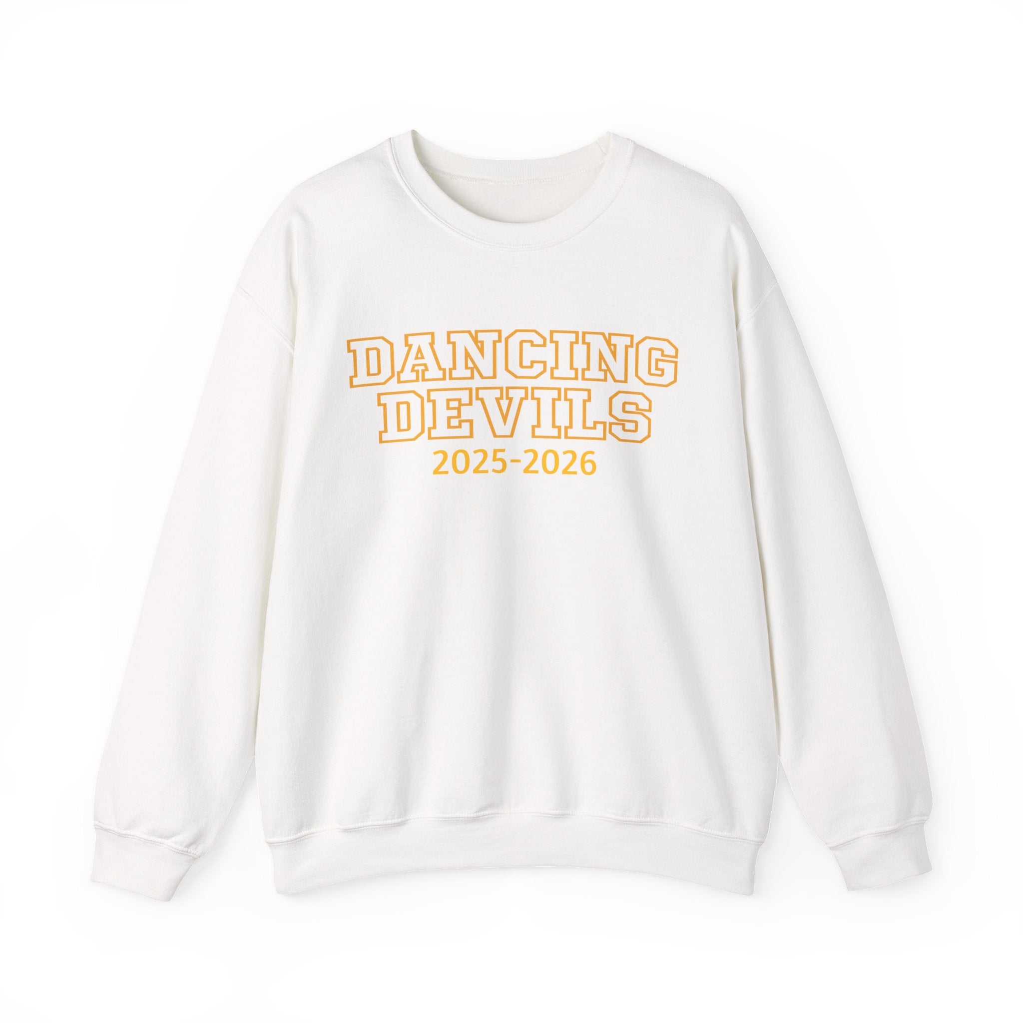 Dancing Devils Crewneck, Gold Text