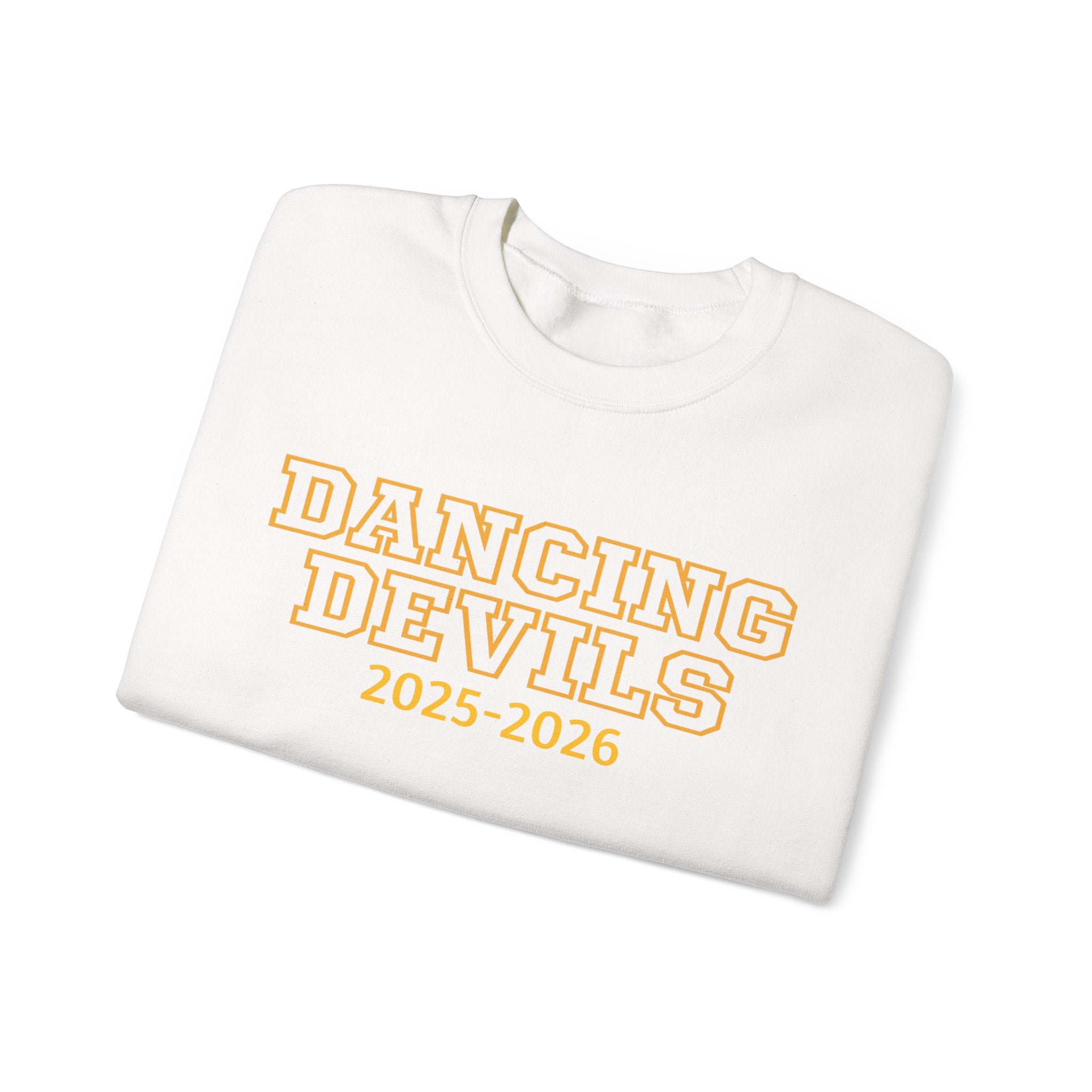 Dancing Devils Crewneck, Gold Text